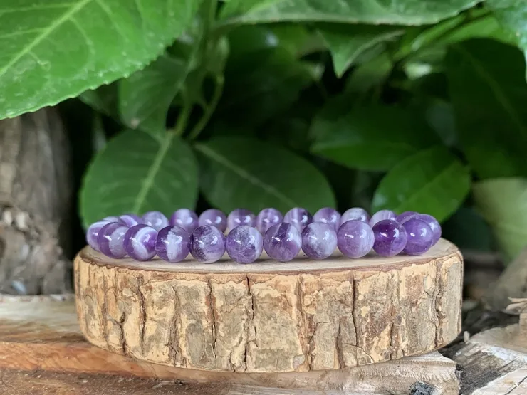 Bracelet Améthyste rubanée AA naturelle — Brésil