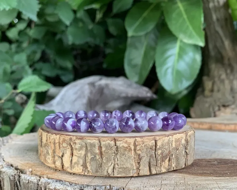 Bracelet Améthyste rubanée AA naturelle — Brésil