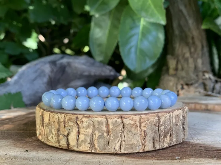 Bracelet Angélite ou Anhydrite Bleue