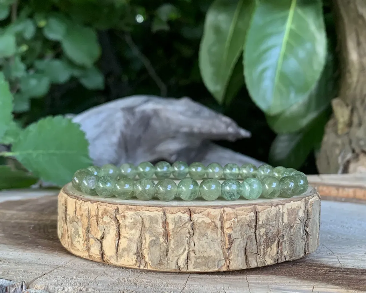 Bracelet Apatite verte Rare