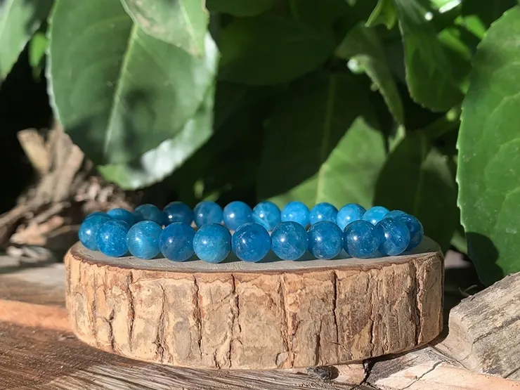 Bracelet Apatite Bleue pierre naturelle