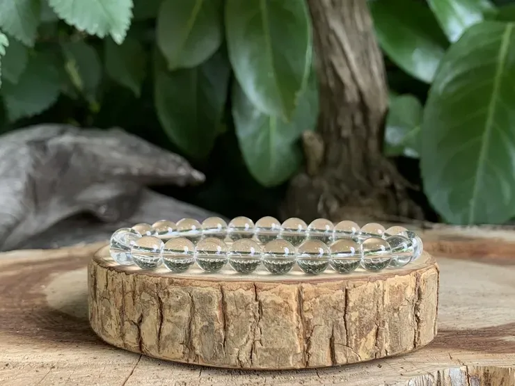 Bracelet Cristal de roche AAA naturel — Quartz hyalin du Brésil Bracelet Cristal de roche AAA naturel — Quartz hyalin du Brésil