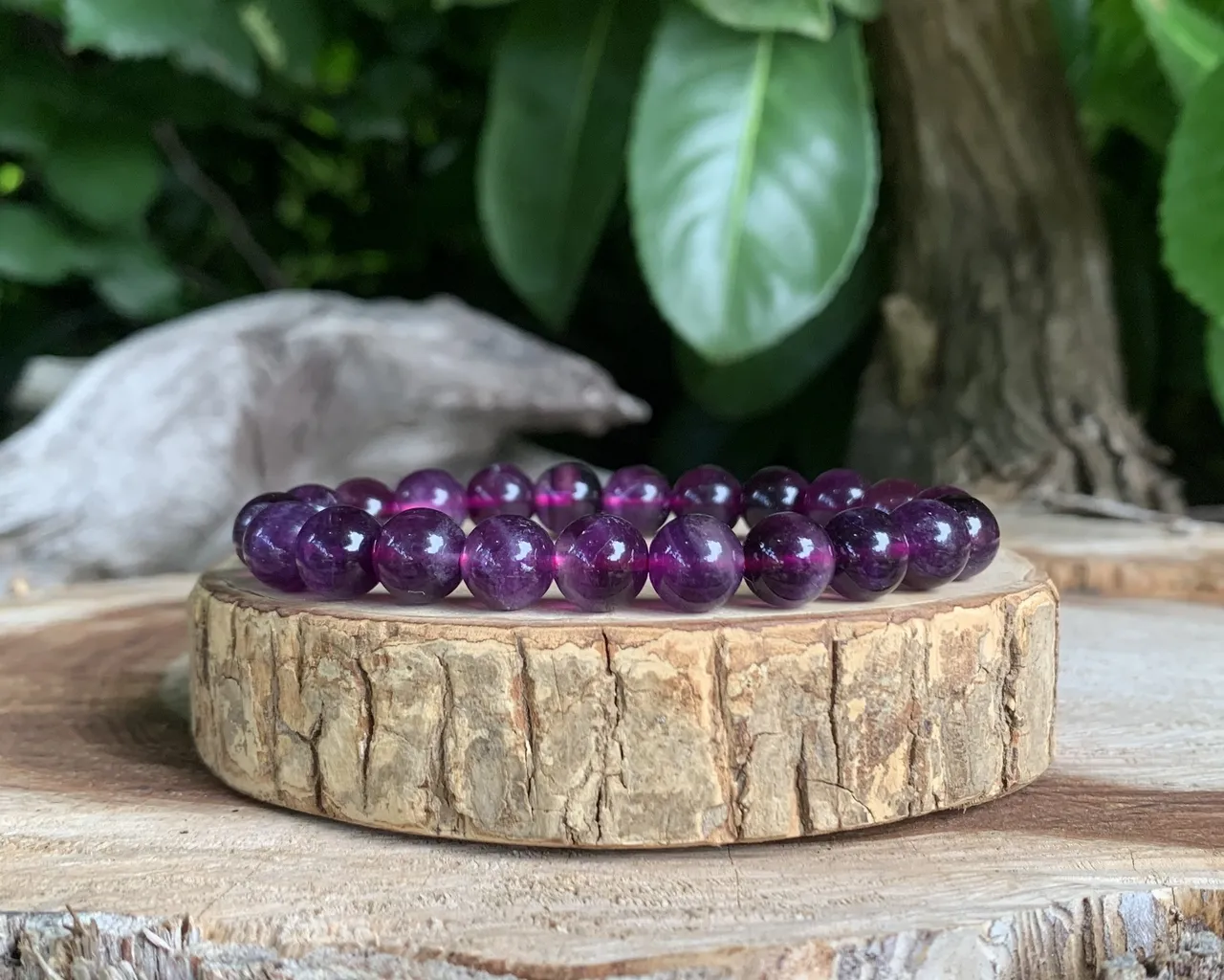 Bracelet Fluorine (Fluorite) Violette AA+ - Chine - Pierre Naturelle Qualité Exceptionnelle