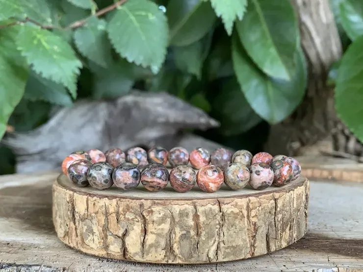 Bracelet Jaspe Léopard AA naturel — Madagascar