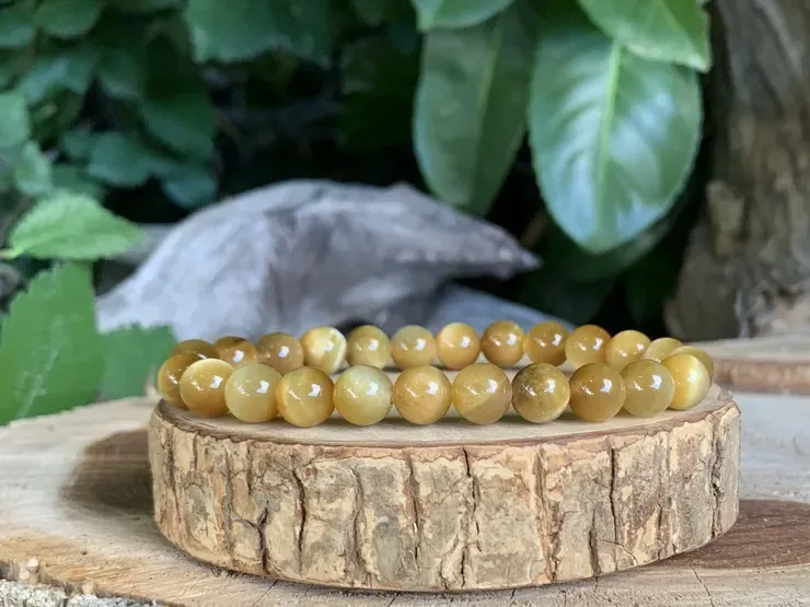 Bracelet Œil-de-Tigre doré AA 
