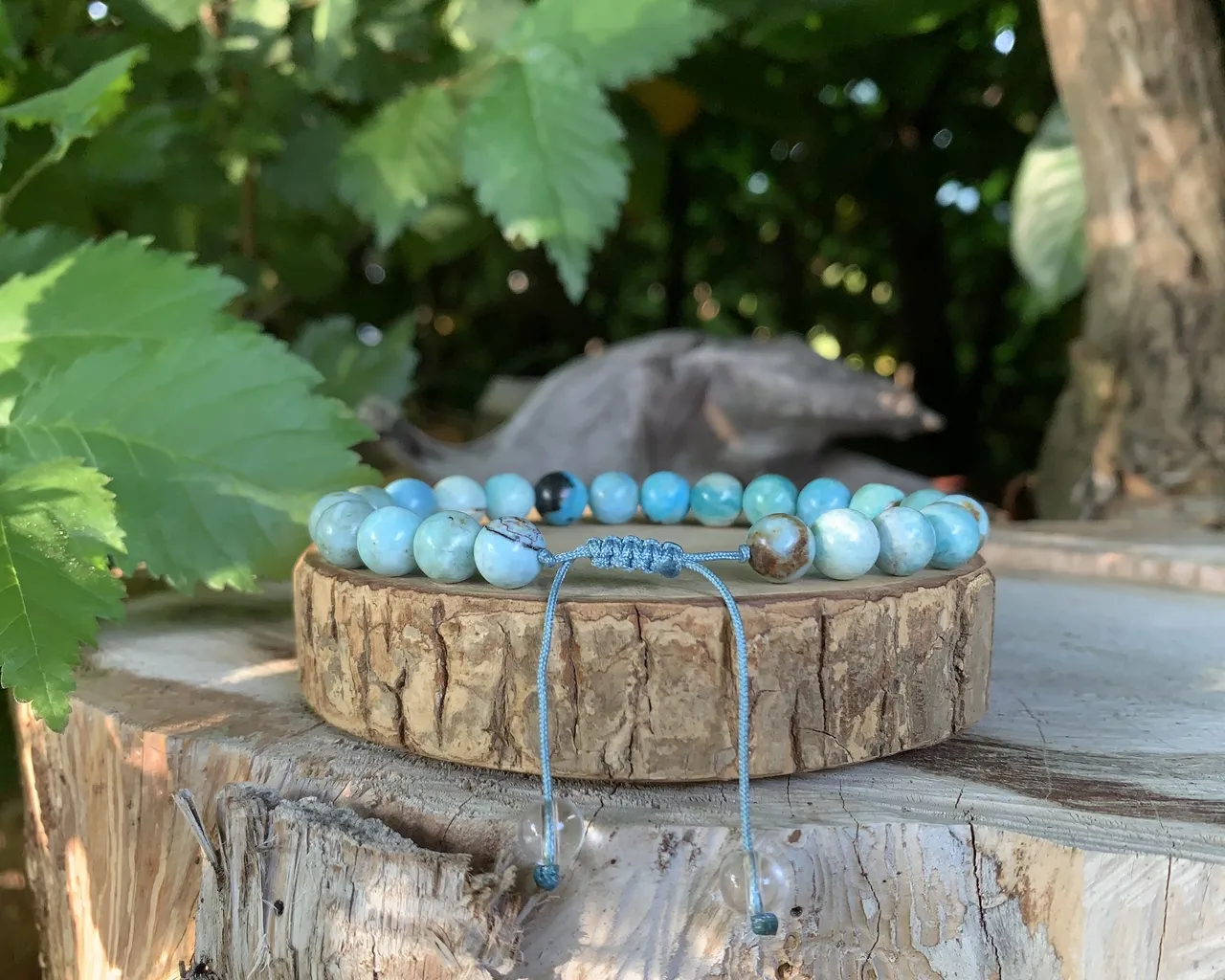 Bracelet Opale Bleue AA - Pérou - Pierre Naturelle Qualité Supérieure