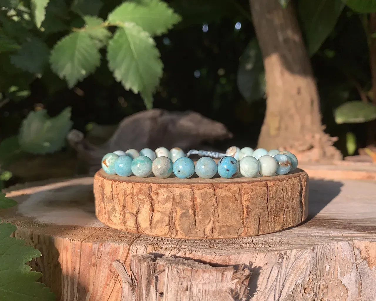 Bracelet Opale Bleue AA naturelle — Pérou