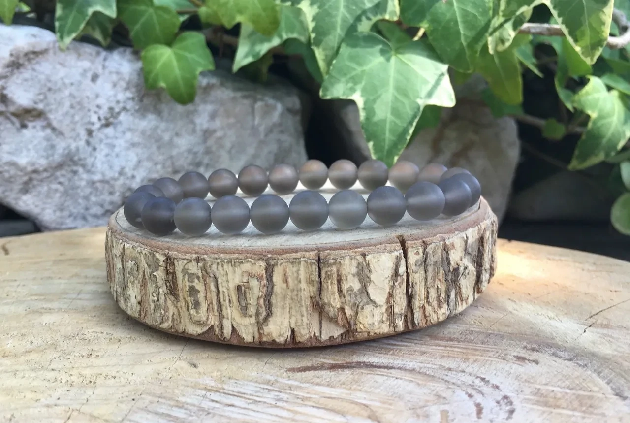 Bracelet Quartz Fumé mat A Naturel - Brésil