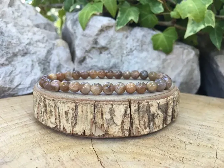 Bracelet Pierre de lune noire AA+ naturelle — Inde