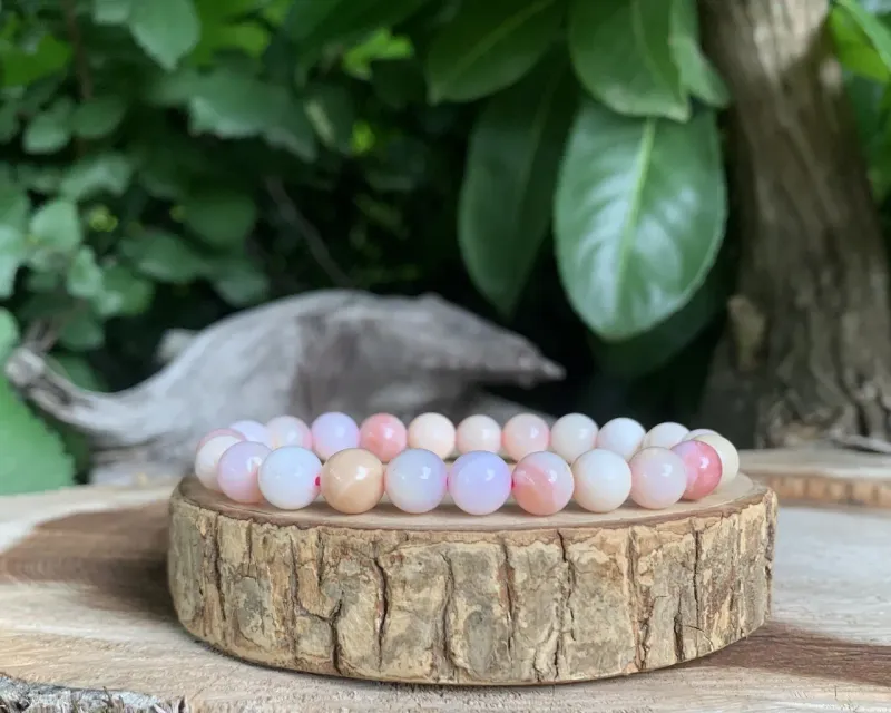 Bracelet Opale Rose AA Pierre Naturelle Rare