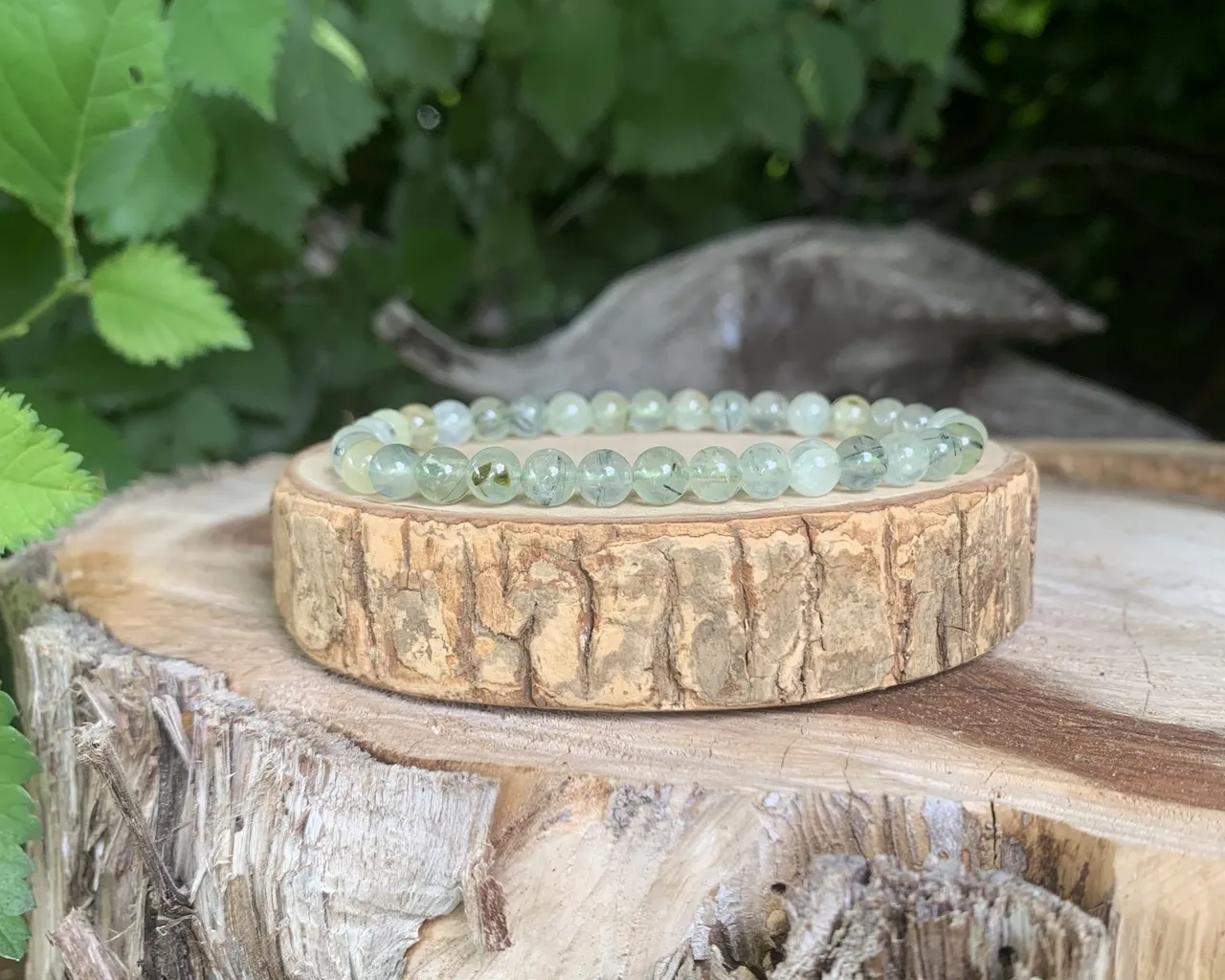 Bracelet Préhnite AA naturelle — Mali
