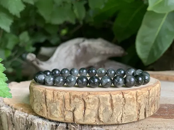 Bracelet Tourmaline œil-de-chat A naturelle — Pierre Rare — Afrique du sud Tourmaline œil-de-chat A