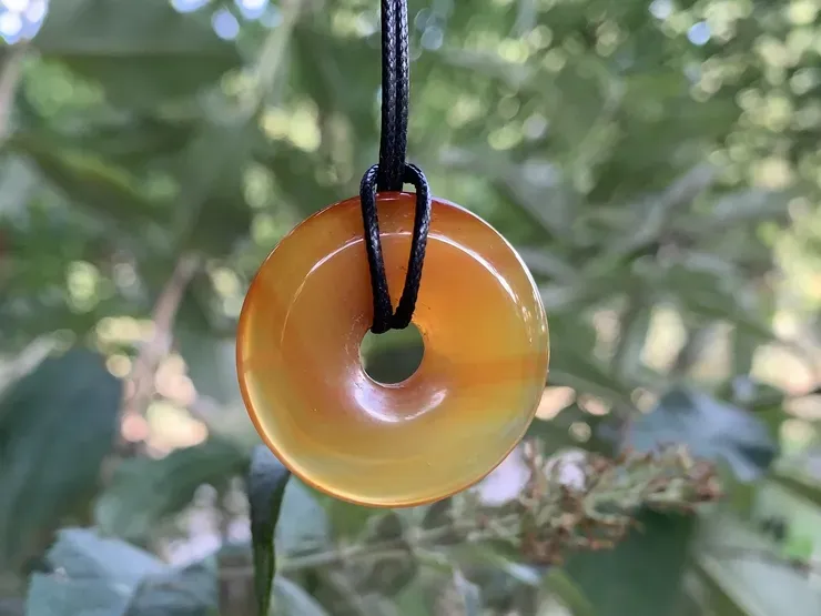 Donut Cornaline AA - Harmonie avec le moi interne - Pierre Naturelle Qualité Supérieure Brésil Donut 3 cm Cornaline naturelle