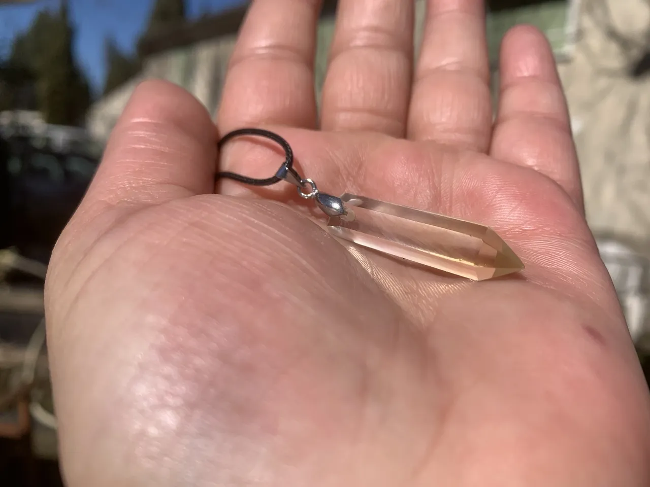 Pendentif pointe Citrine AA — Pierre naturelle non chauffée — Brésil