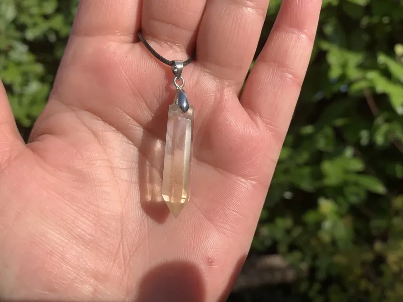 Pendentif pointe Citrine AA — Pierre naturelle non chauffée — Brésil