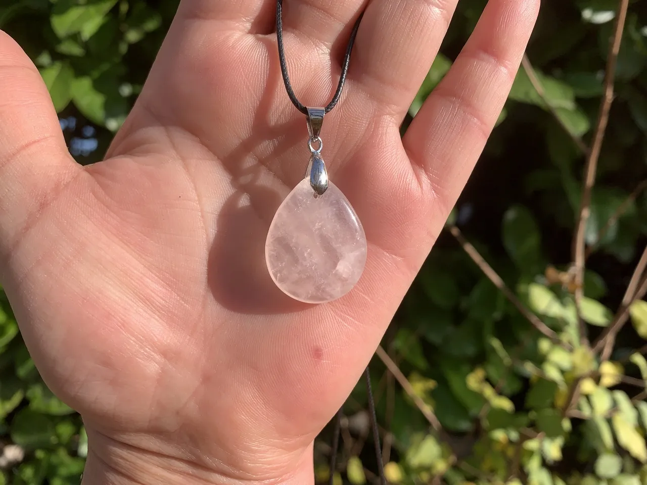 Pendentif Quartz rose AA naturel — Brésil