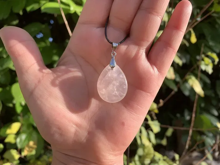 Pendentif Quartz rose AA naturel — Brésil