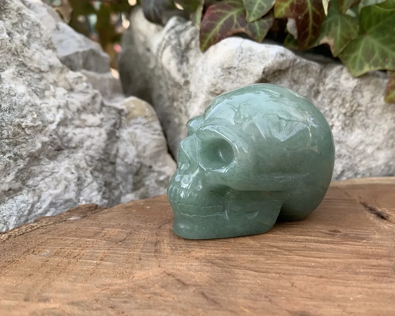 Crâne Aventurine Verte A (50 mm) Pierre Naturelle Brésil