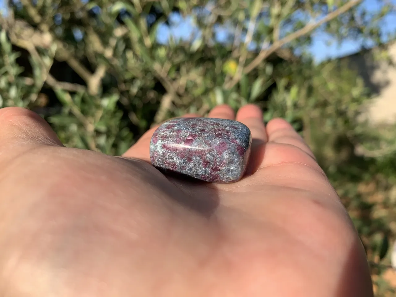 Pierre roulée Rubis/Cyanite bleue AAA naturelle — Inde