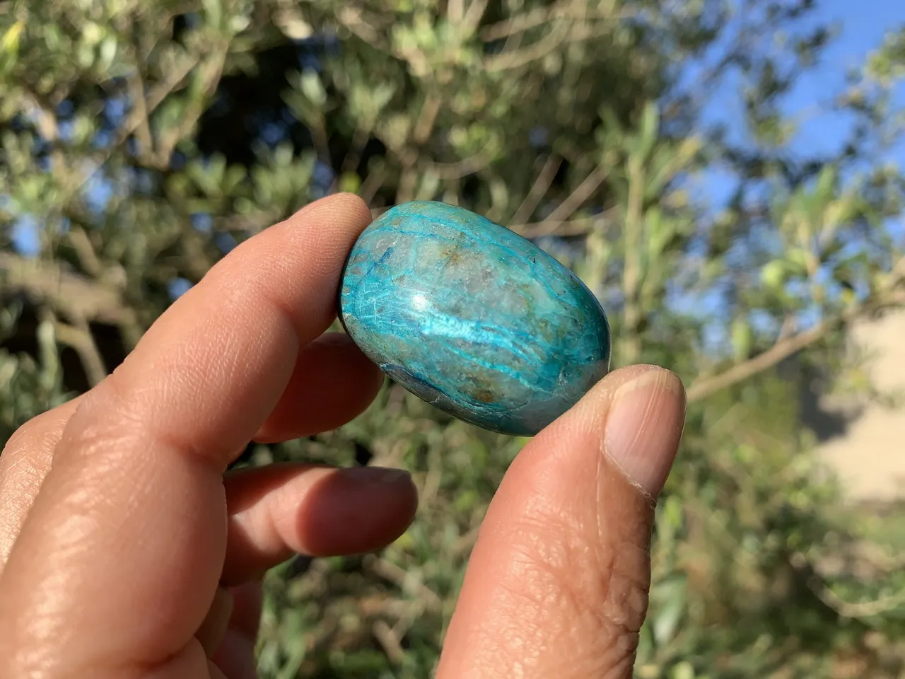 Pierre Roulée Chrysocolle/Shattuckite Extra (33 g) - Namibie - Pierre Naturelle Rare Top Qualité (la meilleure)