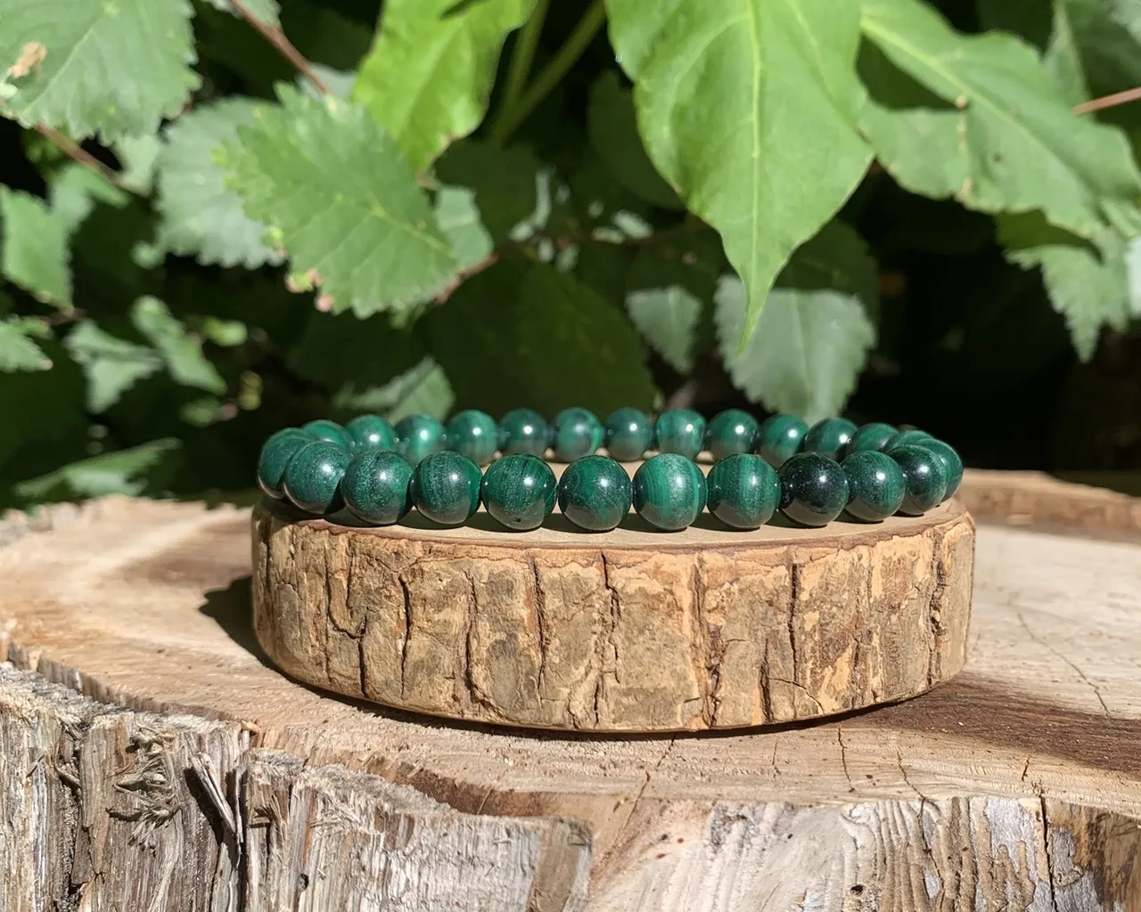 Bracelet Malachite AA - Congo - Pierre Naturelle Qualité Supérieure