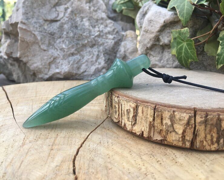 Pendule égyptien radiesthésie — Thot Aventurine verte AAA naturelle — Fait main Pendule égyptien radiesthésie — Thot Aventurine verte AAA naturelle — Fait main