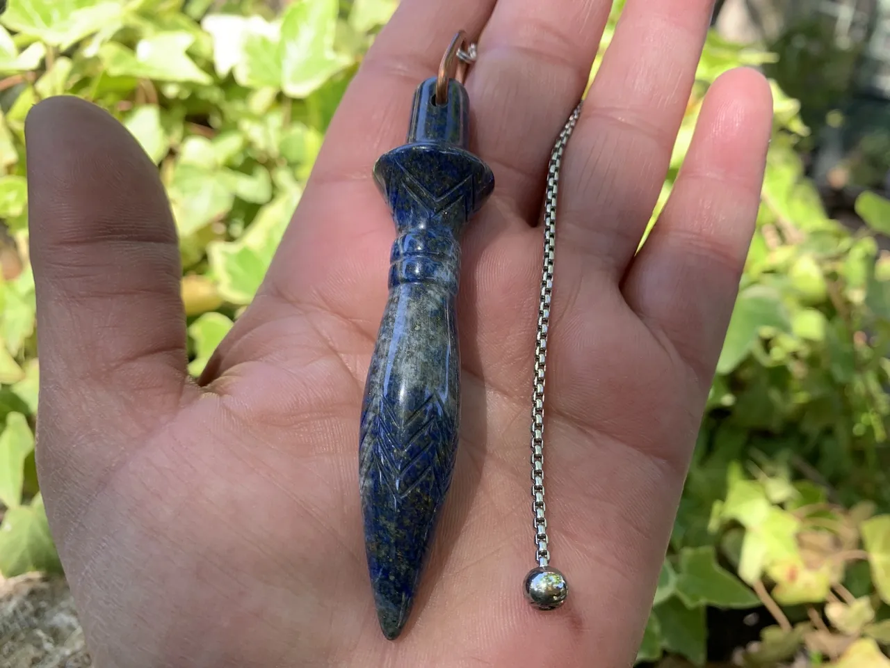 Pendule radiesthésie professionnelle — Thot Lapis-lazuli AA naturel