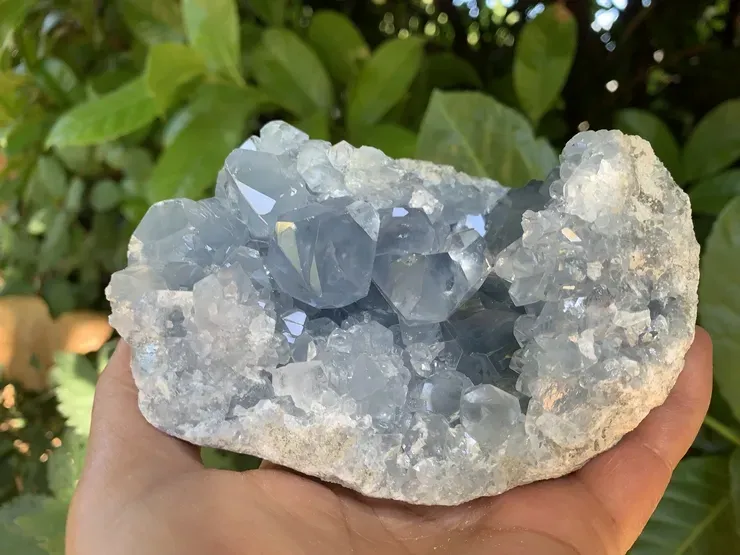 Géode Célestine Extra (1 kg) — Minéral naturel de haute qualité  —Madagascar