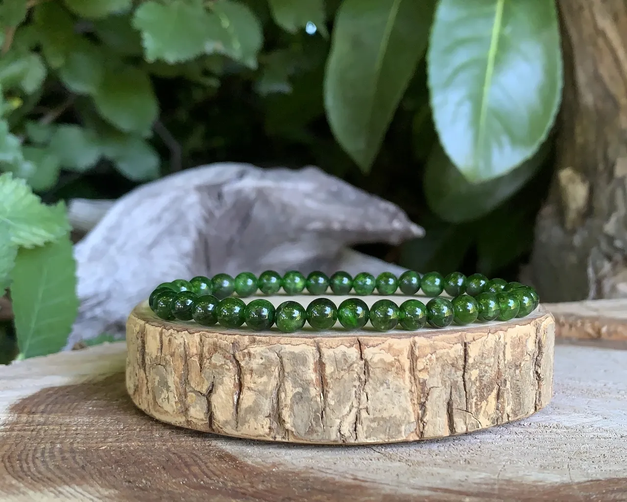 Bracelet pierre haut de gamme Dioptase AA+ 