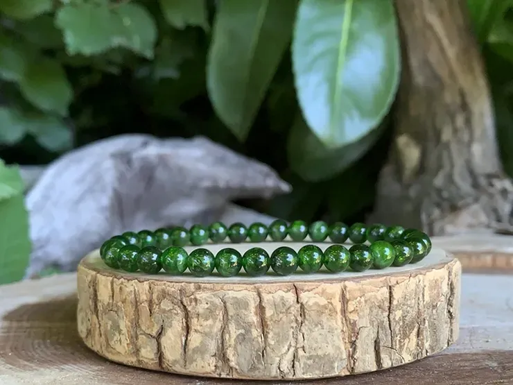 Bracelet Dioptase AA+ - Namibie - Pierre Naturelle Rare Qualité Exceptionnelle Bracelet Dioptase AA+ pierre haut de gamme