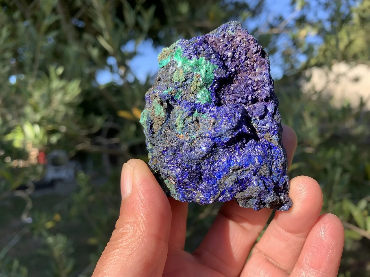 Azurite–malachite brute naturelle du Pérou — Pièce de collection