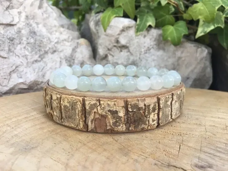 Bracelet Pierre de lune blanche AA+ naturelle — Inde