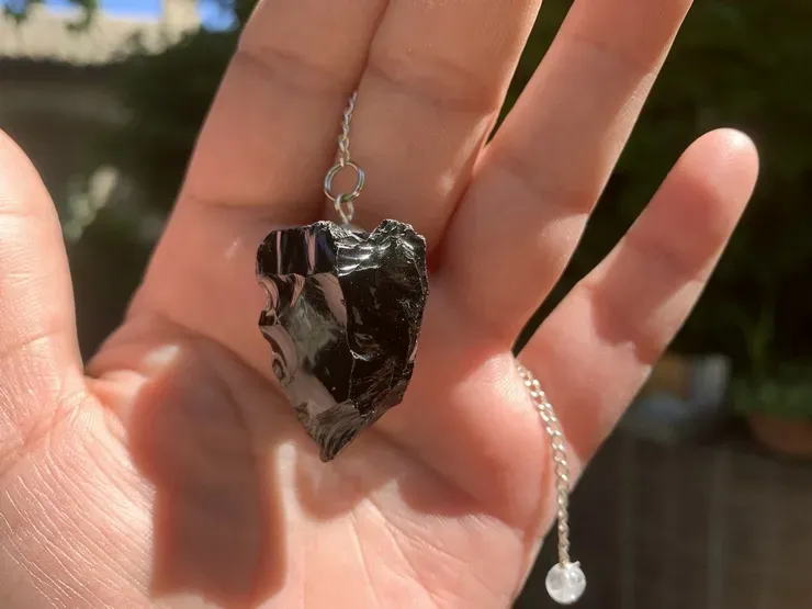 Pendule Obsidienne Noire brute 