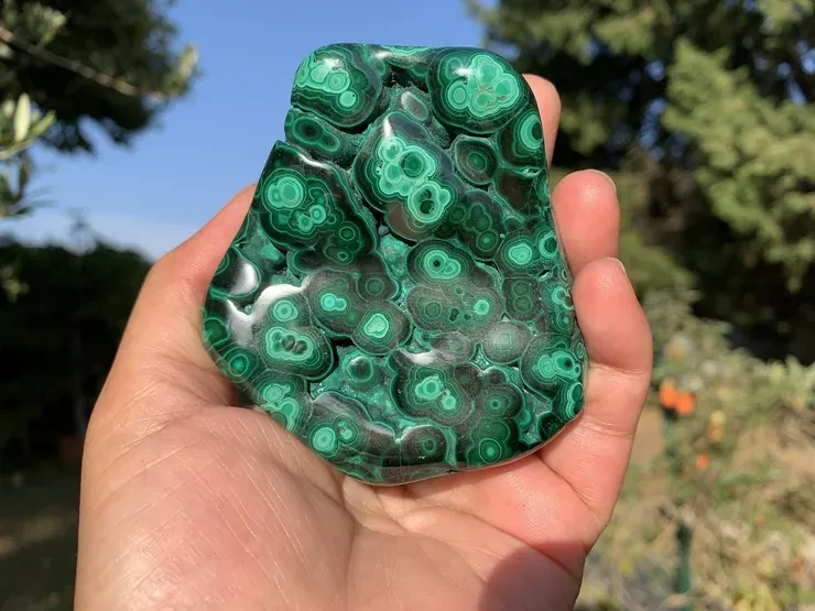 Malachite AAA naturelle — Support minéral poli | Pour praticiens énergétiques