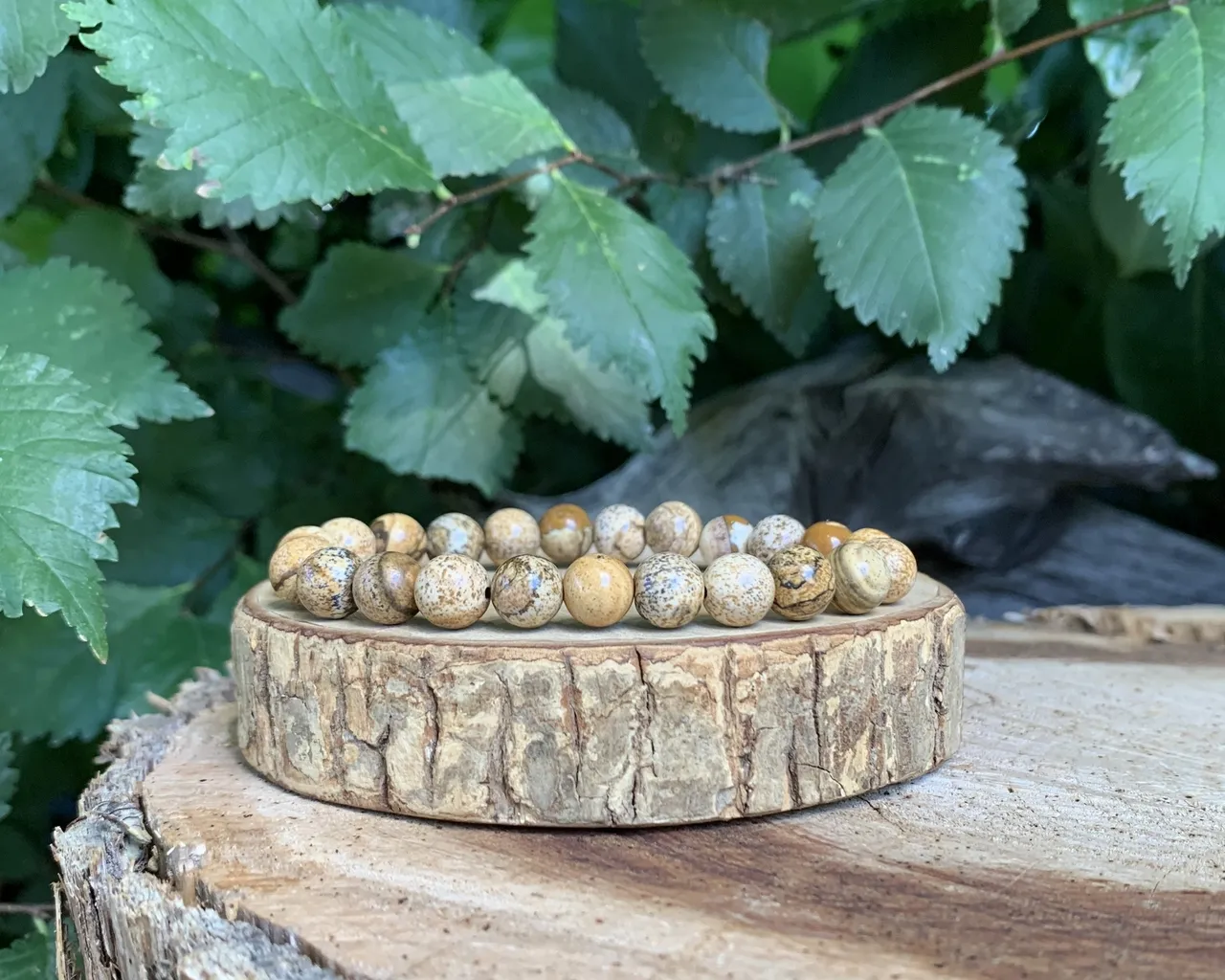 Bracelet Jaspe Paysage AA - Pierre naturelle Qualité Supérieure Afrique du sud