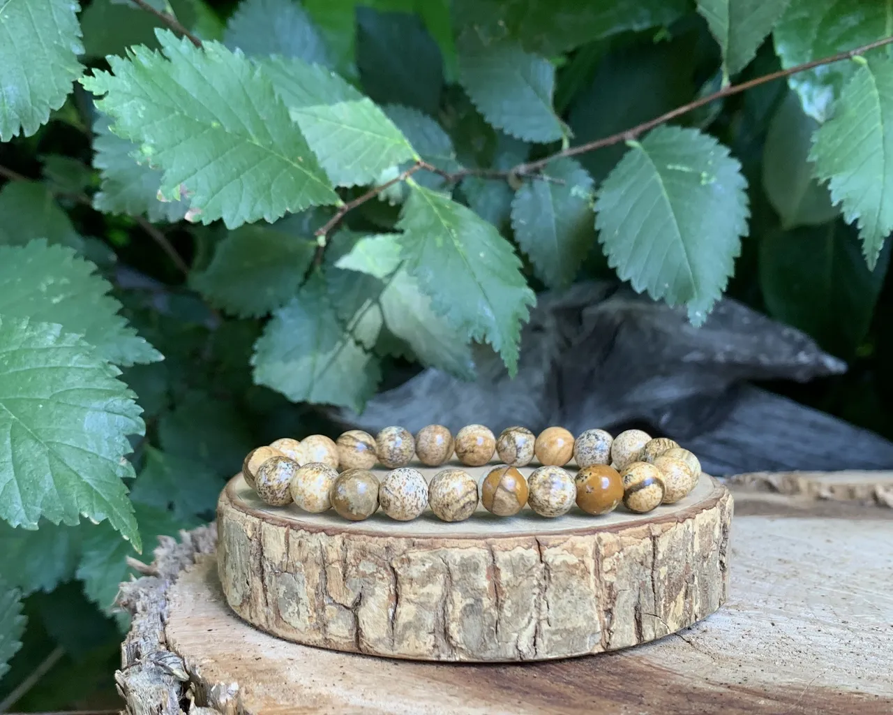 Bracelet Jaspe Paysage AA naturel — Afrique du sud