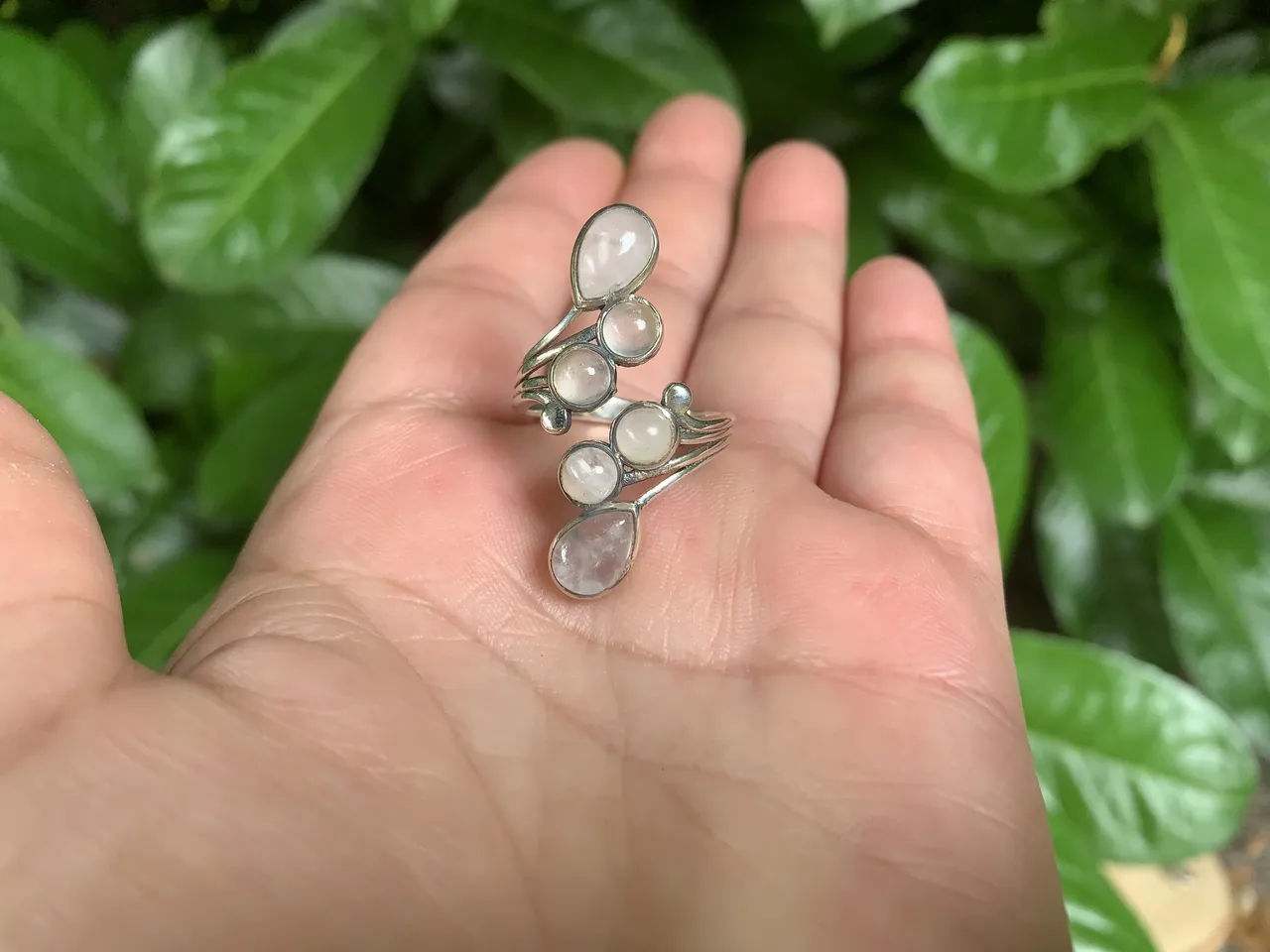 Bague Quartz rose AA naturel & argent 925