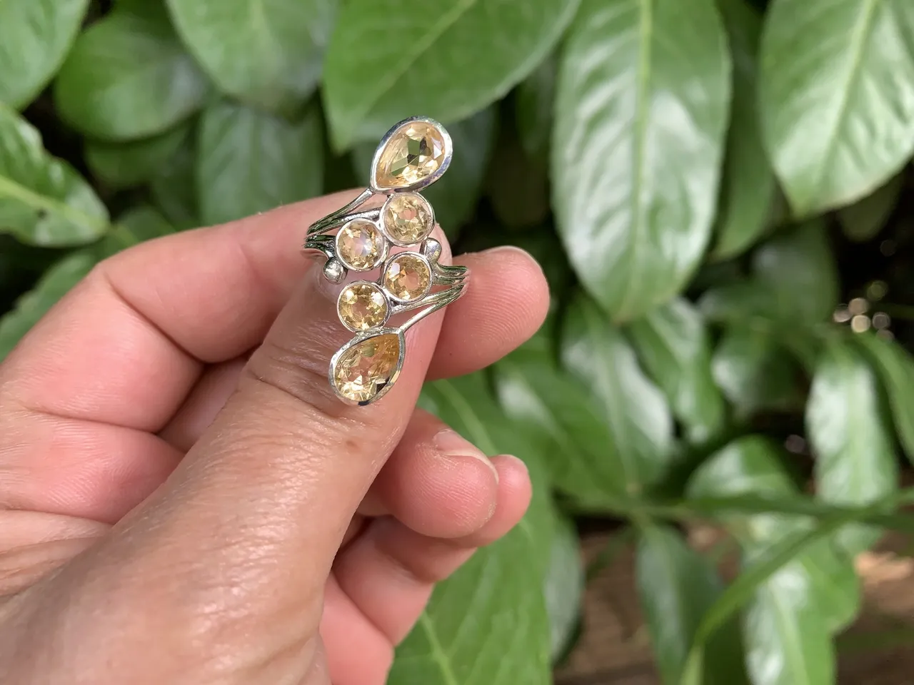 Bague Citrine AAA naturelle & Argent 925 — Pierre non chauffée