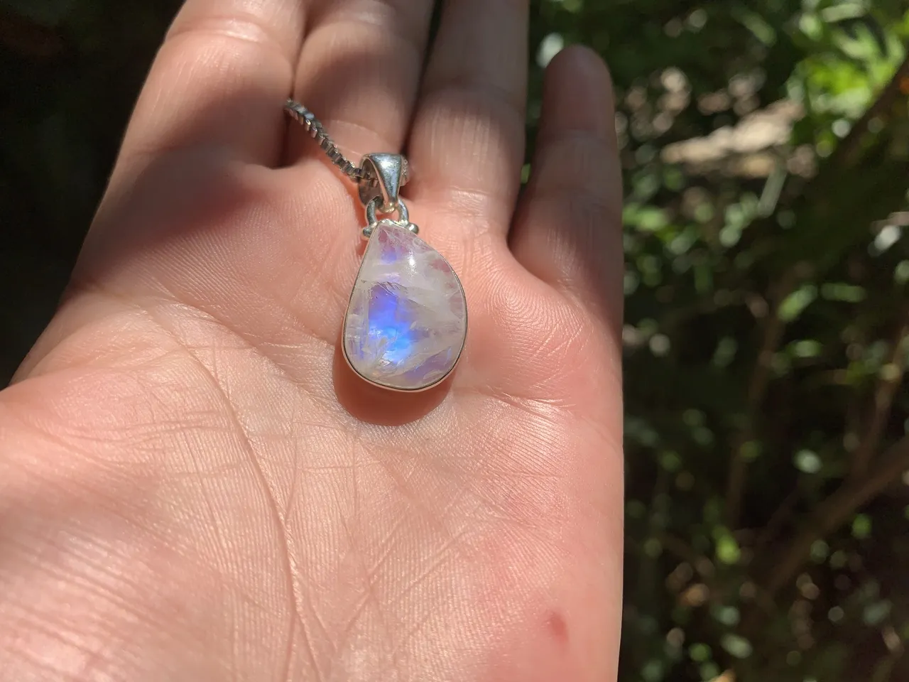 Péristérite AAA sertie Argent 925 et chaîne