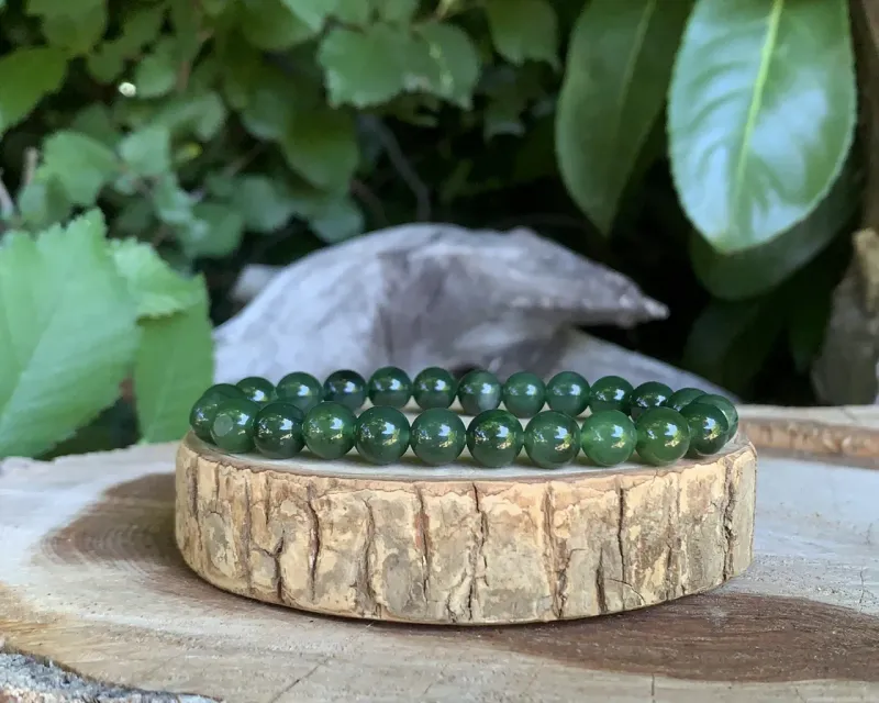 Bracelet Jade Néphrite AA+ - Canada - Pierre Naturelle Qualité Exceptionnelle
