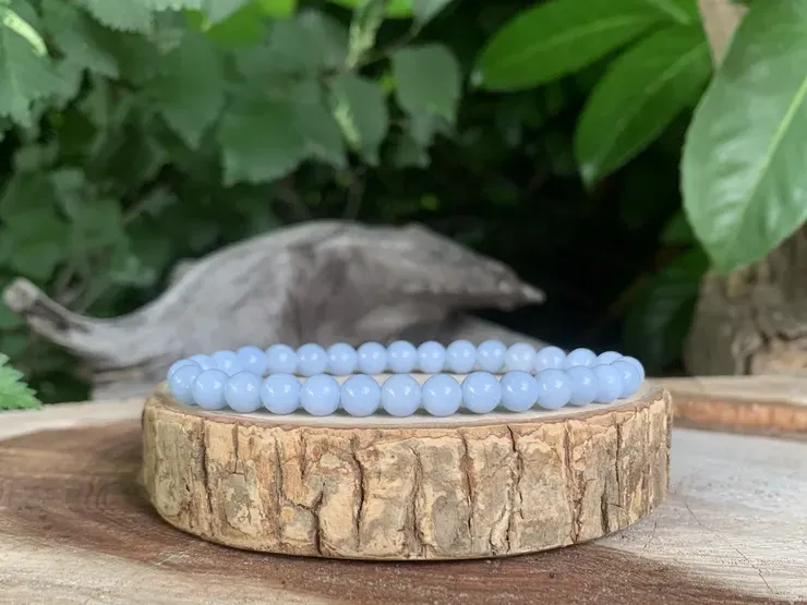 Bracelet Angélite A (Anhydrite Bleue) Naturelle - Pérou Bracelet Angélite A