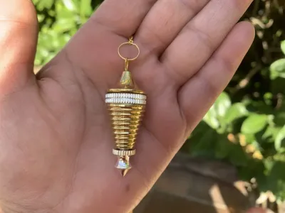 Pendule conique avec chambre témoin – Outil de radiesthésie Pendule conique (Laiton plaqué)