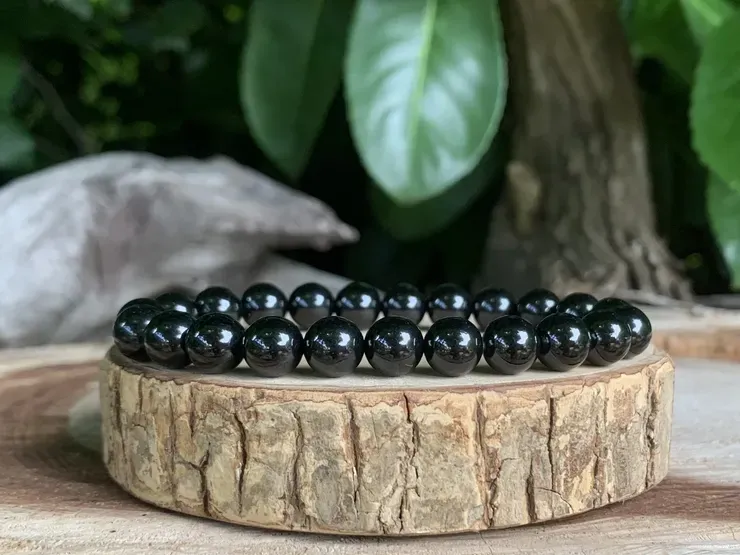 Bracelet Spinelle Noir AA naturel — Thaïlande