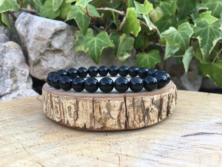 Bracelet Obsidienne noire AA naturelle — Mexique