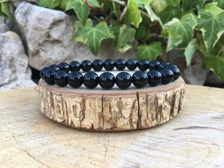 Bracelet Obsidienne noire AA naturelle — Mexique