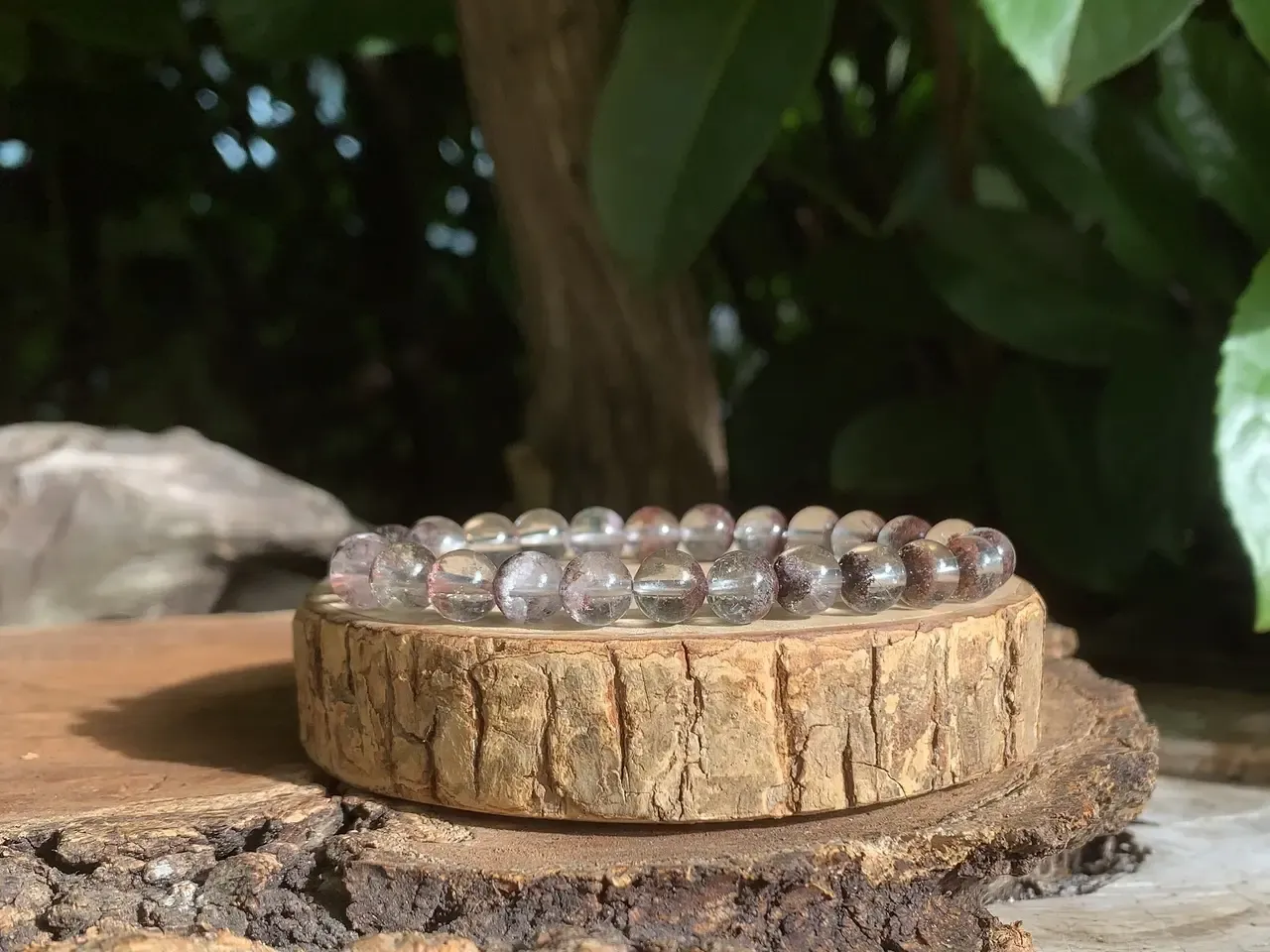 Bracelet énergétique quartz chlorite naturel grade AA 