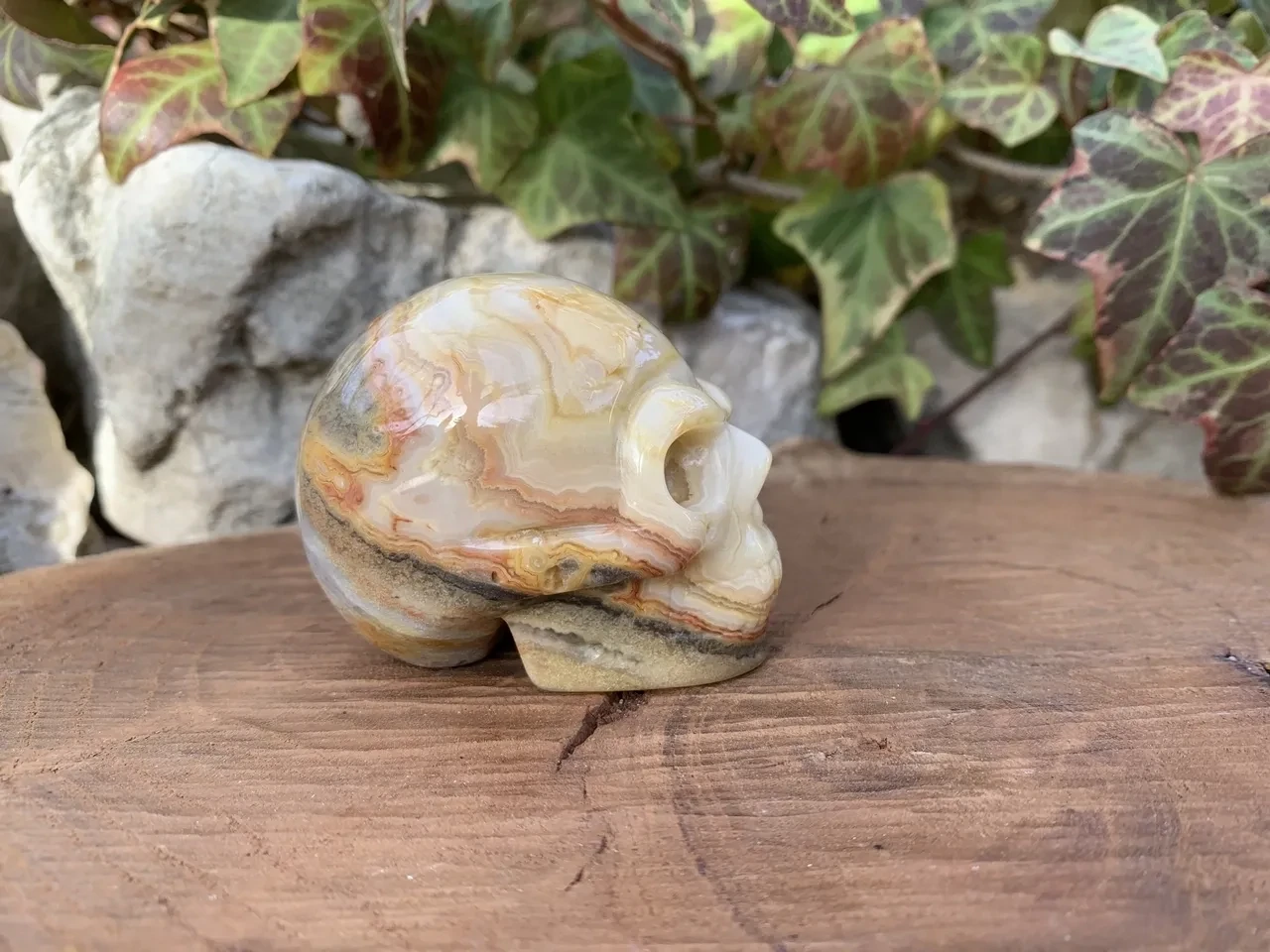 Crâne Agate Crazy Lace A+ (50 mm) Pierre Naturelle Mexique