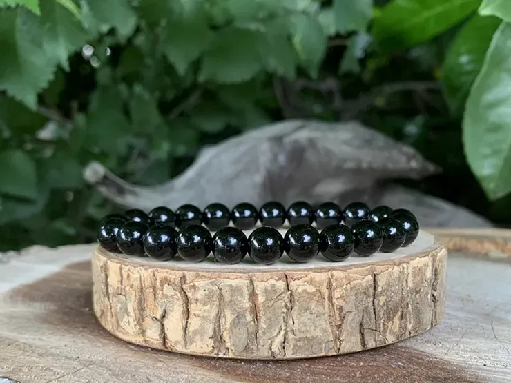 Bracelet Agate Noire A Naturelle - Brésil