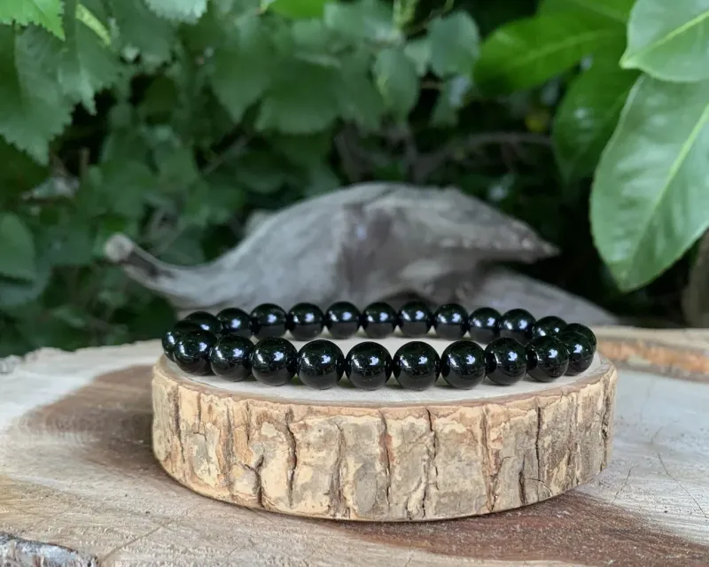 Bracelet Agate Noire A Naturelle - Brésil