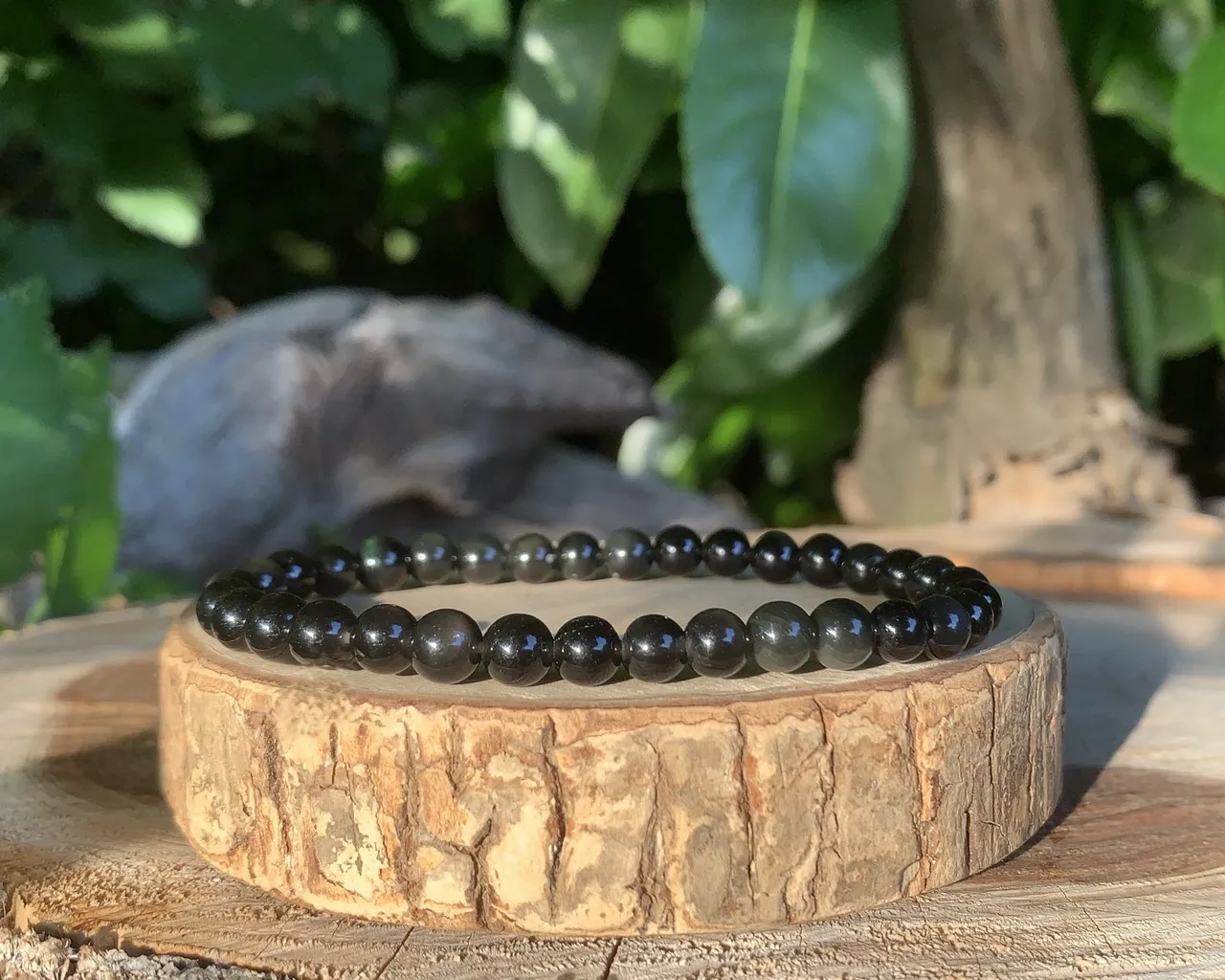 Bracelet Obsidienne œil céleste A naturelle — Mexique